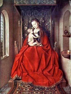 Jan Van Eyck - Suckling Madonna Enthroned