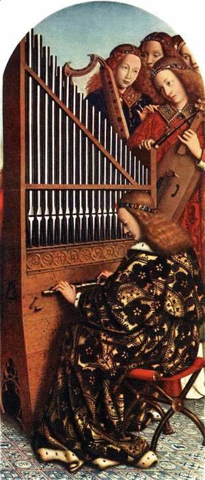 Jan Van Eyck - The Ghent Altarpiece, Angels Playing Music