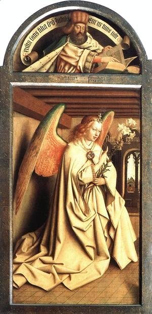 Jan Van Eyck - The Ghent Altarpiece Prophet Zacharias; Angel of the Annunciation