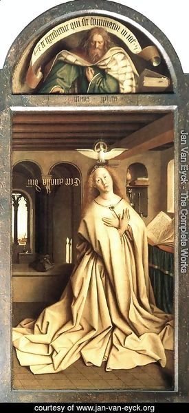 Jan Van Eyck - The Ghent Altarpiece Prophet Micheas; Mary of the Annunciation
