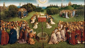 The Ghent Altarpiece- Adoration of the Lamb 1425-29
