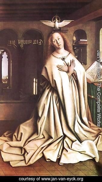 Jan Van Eyck - The Ghent Altarpiece- Mary of the Annunciation 1432