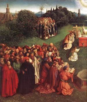Jan Van Eyck - The Ghent Altarpiece- Adoration of the Lamb (detail 2) 1425-29