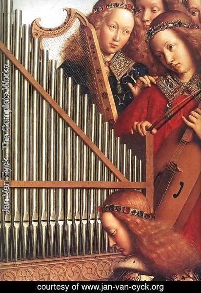 Jan Van Eyck - The Ghent Altarpiece- Angels Playing Music (detail 3) 1426-27