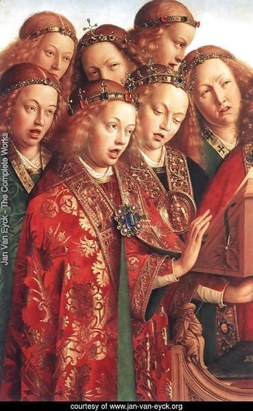 The Ghent Altarpiece- Singing Angels (detail 2) 1427-29