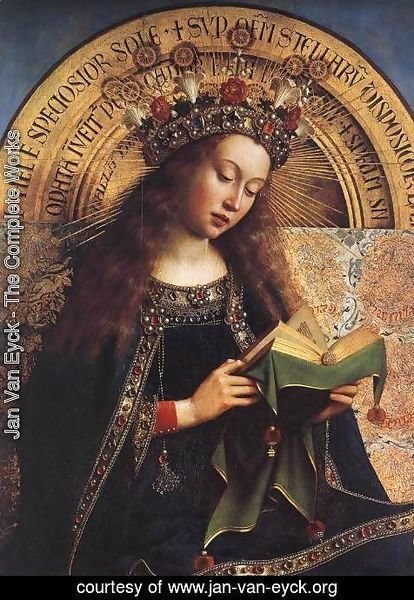 Jan Van Eyck - The Ghent Altarpiece- Virgin Mary (detail) 1426-29