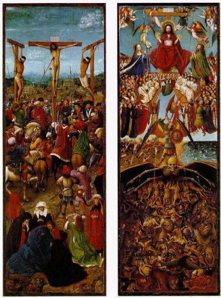The Crucifixion, The Last Judgment by Jan Van Eyck