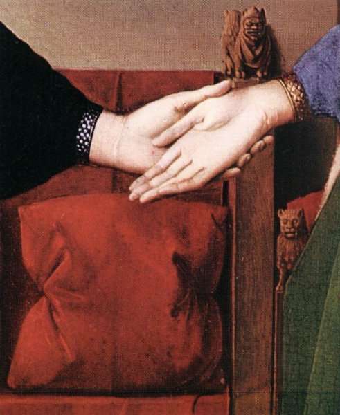 Portrait of Giovanni Arnolfini and his Wife (detail 4) 1434 by Jan Van Eyck