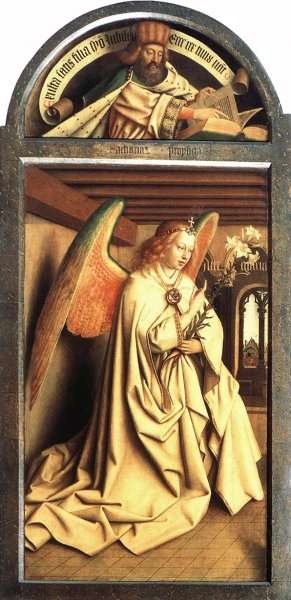 The Ghent Altarpiece- Prophet Micheas; Mary of the Annunciation 1432 by Jan Van Eyck