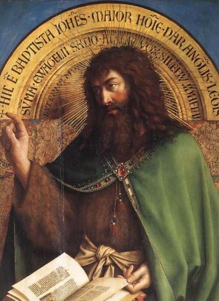 The Ghent Altarpiece- St John the Baptist (detail) 1425-29 by Jan Van Eyck