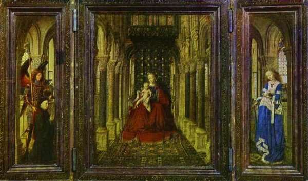 Virgin and Child with St. Michael, St. Catherine and a Donor by Jan Van Eyck