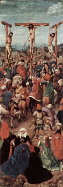 Crucifixion, the wing of a diptych, fragment by Jan Van Eyck