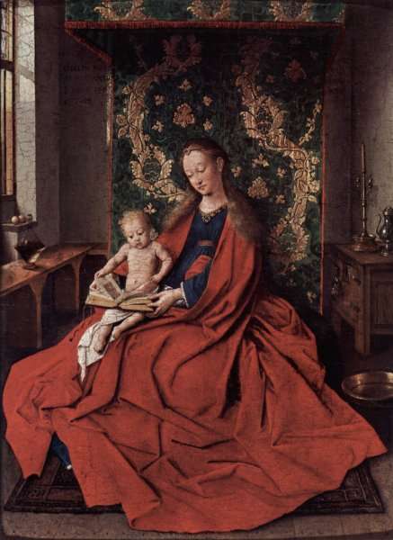 Madonna with the Child Reading 1433 by Jan Van Eyck