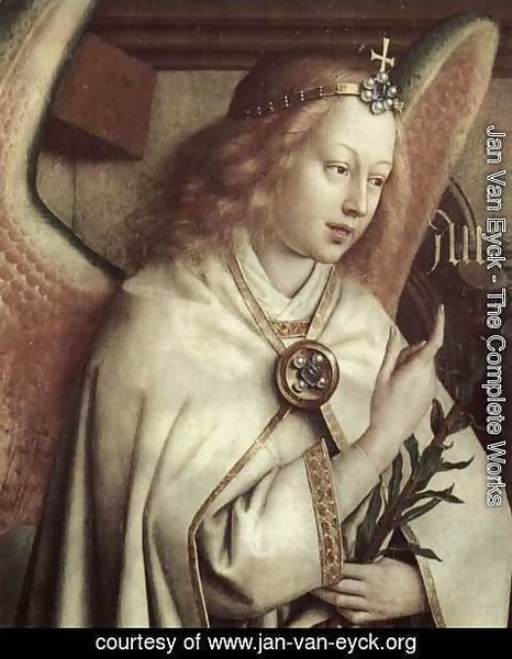 Jan Van Eyck - Annunciation angel, detail