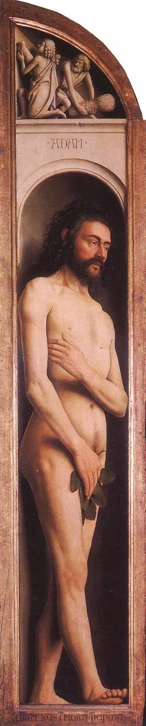 Jan Van Eyck - The Ghent Altarpiece Adam; Cain and Abel