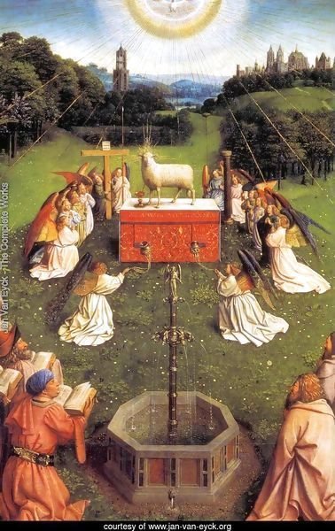 The Ghent Altarpiece Adoration of the Lamb (detail) 3
