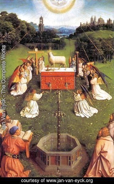 Jan Van Eyck - The Ghent Altarpiece Adoration of the Lamb (detail) 3