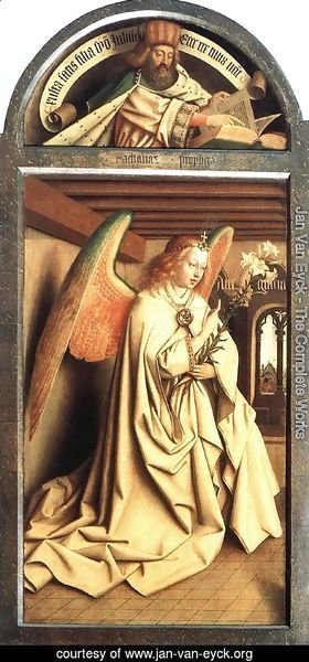 Jan Van Eyck - The Ghent Altarpiece Prophet Zacharias; Angel of the Annunciation