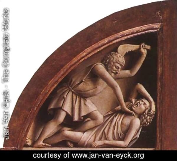 Jan Van Eyck - The Ghent Altarpiece- The Killing of Abel 1425-29