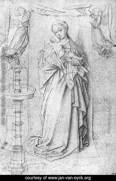 Copy drawing of Madonna by the Fountain