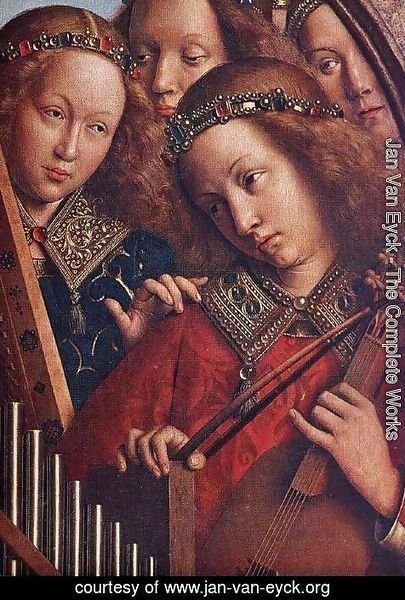 Jan Van Eyck - The Ghent Altarpiece- Angels Playing Music (detail 2) 1426-27