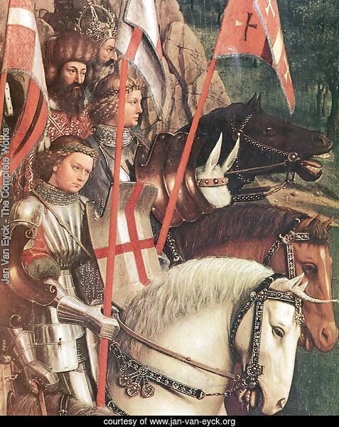 The Ghent Altarpiece- The Soldiers of Christ (detail) 1427-30